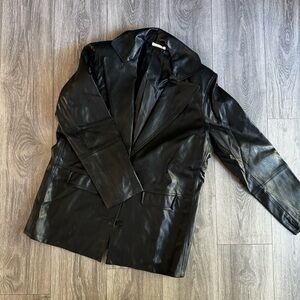 STEELE Black Faux Leather Jacket